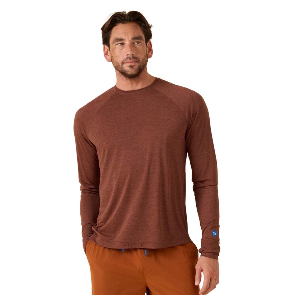 NWOT Outerknown Sun Shirt Long Sleeve UPF 50 Brown Men's Size Medium